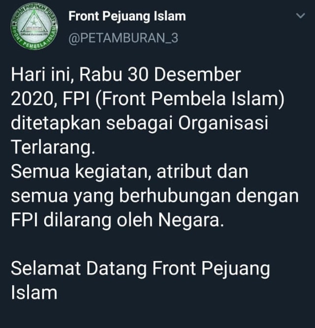 Kicauan akun @PETAMBURAN_3 di Twitter. Sekarang, akun tersebut telah di-suspend oleh Twitter. Foto: Screenshot Twitter