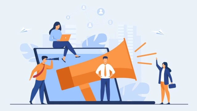 Ilustrasi Komunikasi Massa dalam Media Sosial oleh Freepik.com <a href='https://www.freepik.com/vectors/people'>People vector created by pch.vector - www.freepik.com</a> 