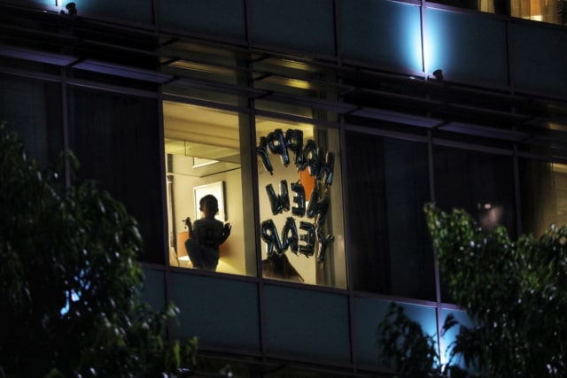 Suasana perayaan tahun baru 2021 di Thamrin. Foto: Aditia Noviansyah/kumparan