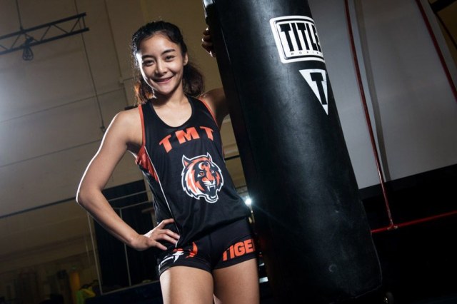 Atlet ONE Championship asal Thailand Rika Ishige bersiap untuk latihan (ONE Championship)