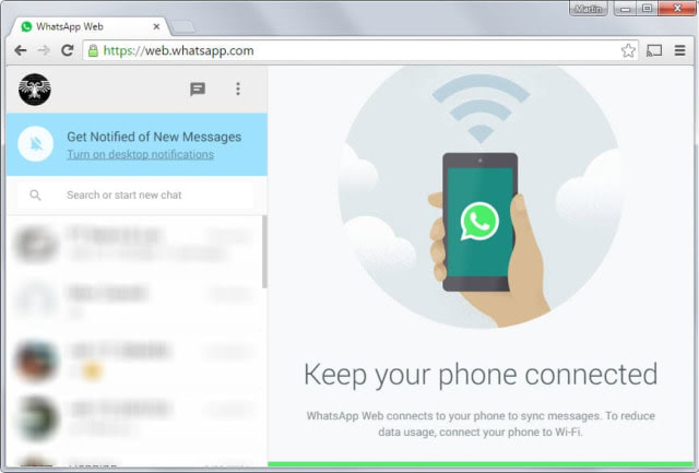 Tampilan WhatsApp Web, Sumber: Kumparan