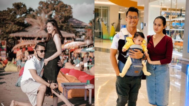 Eza Gionino bersama istri dan anaknya. Foto: Instagram/@ma_coritha