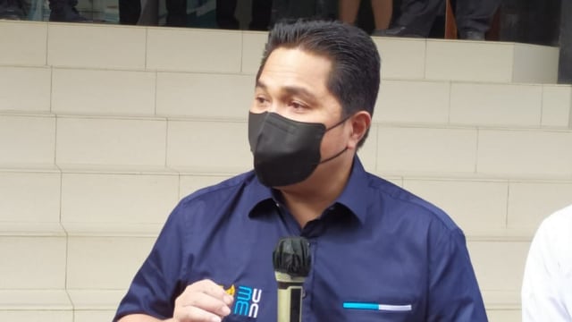 Menteri BUMN Erick Thohir di Bio Farma, Kamis (7/1). Foto: Rachmadi Rasyad/kumparan