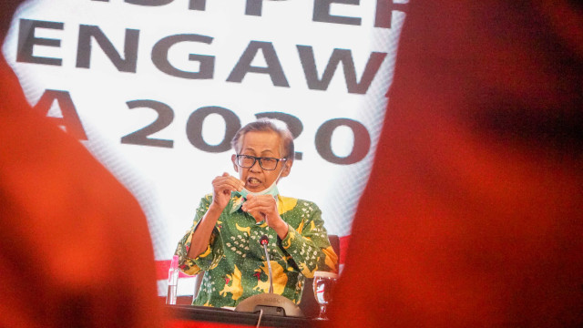 Anggota Dewas KPK Artidjo Alkostar dalam Konferensi pers kinerja Dewas KPK Tahun 2020. Foto: Dok. Humas KPK