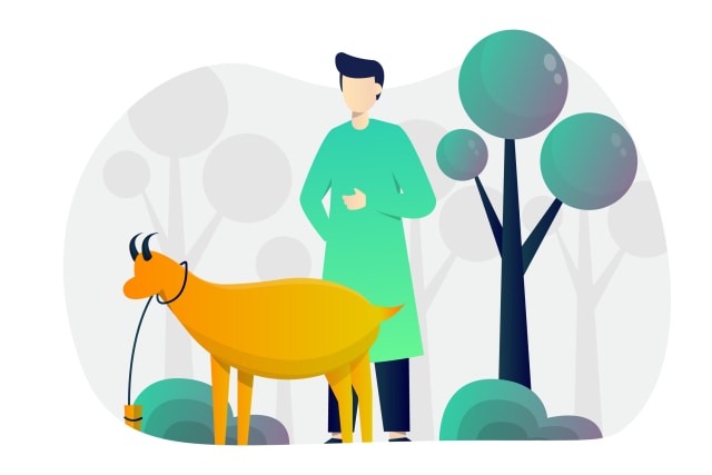 Ilustrasi Berkurban. Sumber: Thehungryjpeg.com