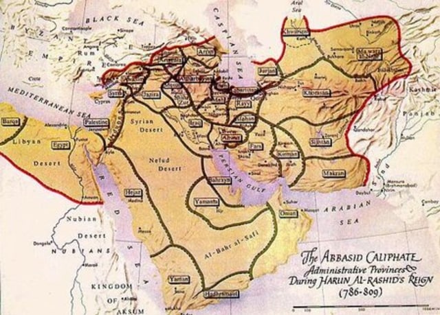 Peta diplomasi Dinasti Daulat Abbasiyah (wikimedia.org)
