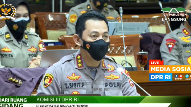 Uji kelayakan dan kepatutan Kapolri di DPR RI. Foto: Dok. DPR