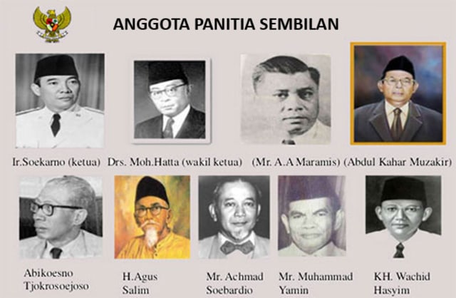 Ilustrasi Anggota Panitia Sembilan, sumber: BPUPKI