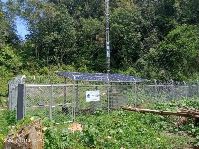 salah satu tower yang di pasang pada tahun 2020 silam