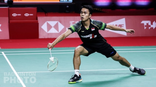 Pebulu Tangkis Indonesia Anthony Ginting pada pertandingan BWF World Tour Finals  di Impact Arena, Bangkok, Thailand.  Foto: Raphael Sachetat/Badmintonphoto/BWF