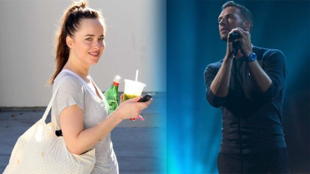 Dakota Johnson dan Chris Martin Foto: Twitter/@DakotaJohnsons dan Reuters/Toby Melville