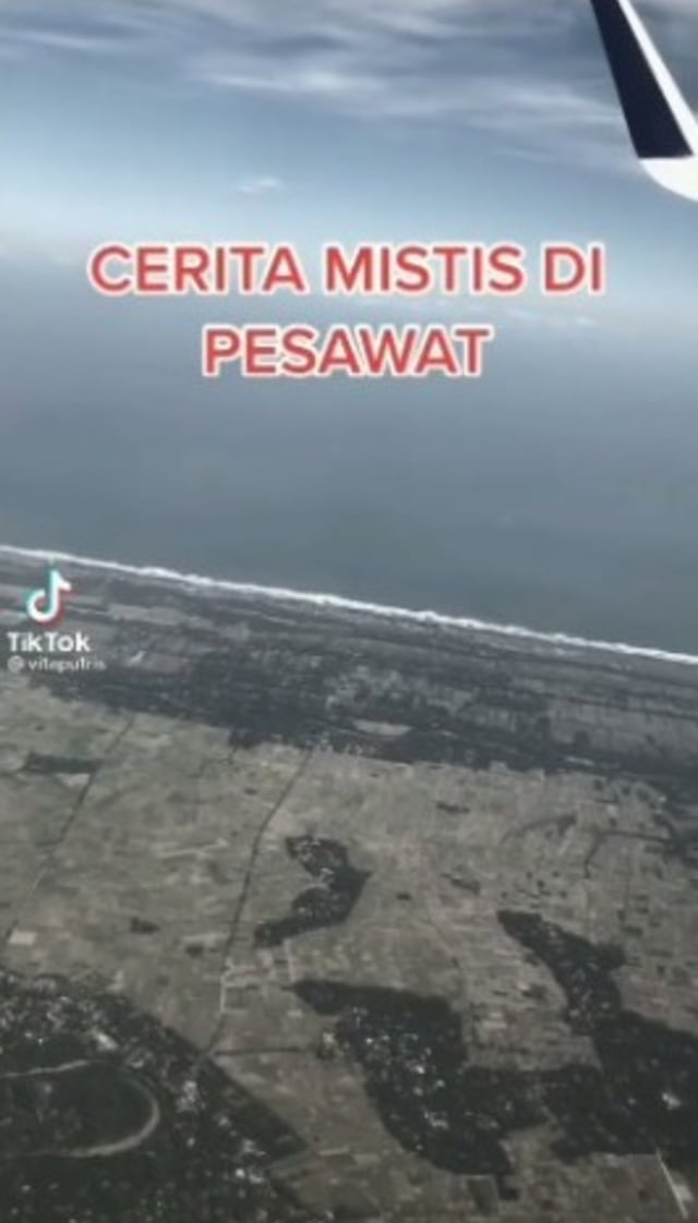 Viral kisah pengalaman pramugari diganggu makhluk halus perempuan penari ronggeng di dalam pesawat. (Foto: TikTok/@@vitaputris)