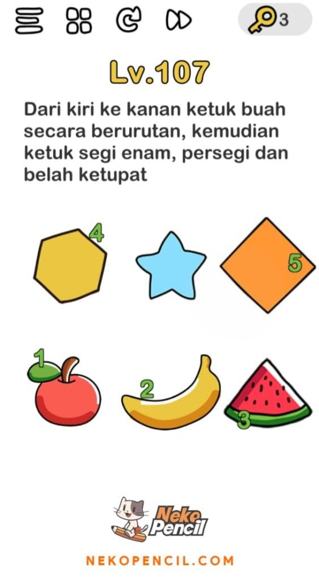 Tampilan Soal Brain Out, Sumber: Nekopencil
