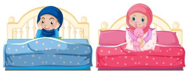 Ilustrasi adab tidur. Foto: Vecteezy