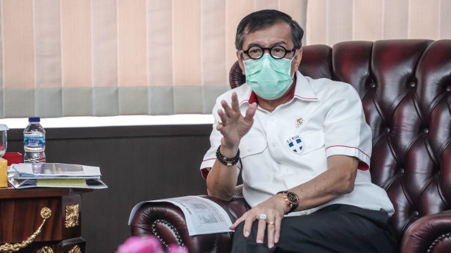 Menkumham Yasonna Laoly di Jakarta, Senin (8/2). Foto: Kemenparekraf