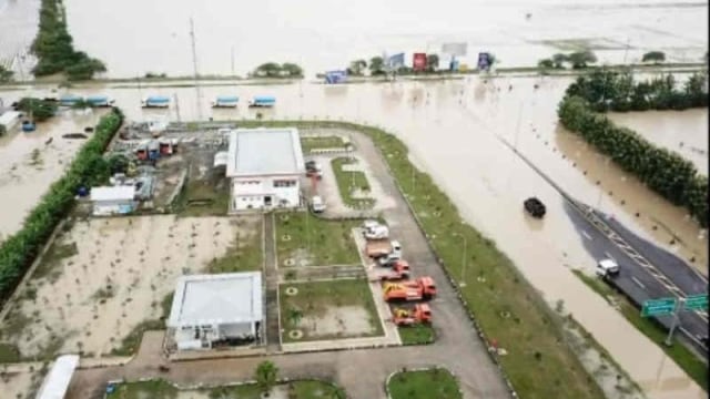 Kondisi jalur arteri di depan GT Kertajati, Tol Cipali.  Foto: Humas Tol Cipali/HO ANTARA
