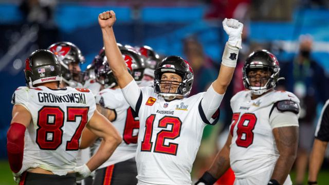 Tom Brady di Super Bowl LV. Foto: Mark J. Rebilas/Reuters