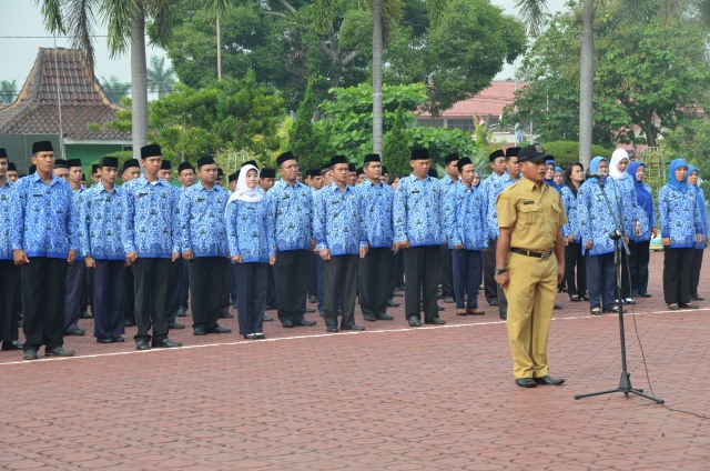 Foto ilustrasi Apel pada saat penyerahan SK CPNS