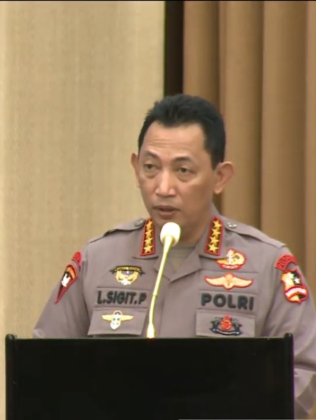 Kapolri Jenderal Listyo Sigit Prabowo di Acara Penyampaian Hasil Evaluasi dan Penghargaan Pelayanan Publik Lingkup Polres/Polresta/Polrestabes/Polres Metro Tahun 2020. Foto: Youtube/KemenPANRB