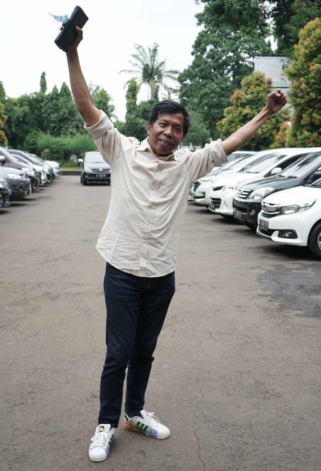 Artis komedi Kiwil menghadiri sidang cerai dengan agenda keterangan saksi di Pengadilan Agama Jakarta Selatan, Jakarta, Rabu, (17/2/2021). Foto: Ronny