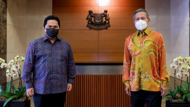 Menteri BUMN Erick Thohir mengajak Singapura mempererat kerja sama. Foto: Kementerian BUMN