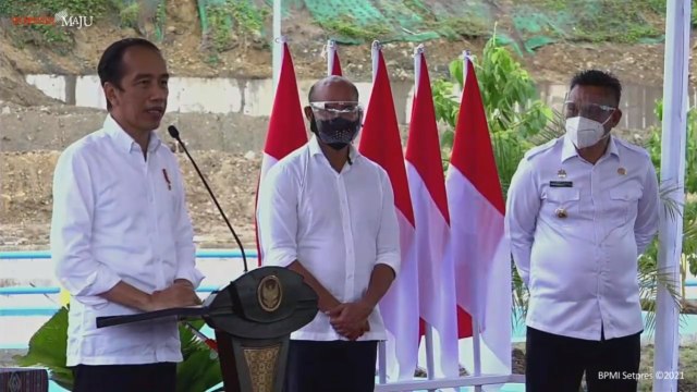Presiden Jokowi meresmikan Bendungan Napun Gete di Kabupaten Sikka, NTT. Foto: YouTube/Setpres