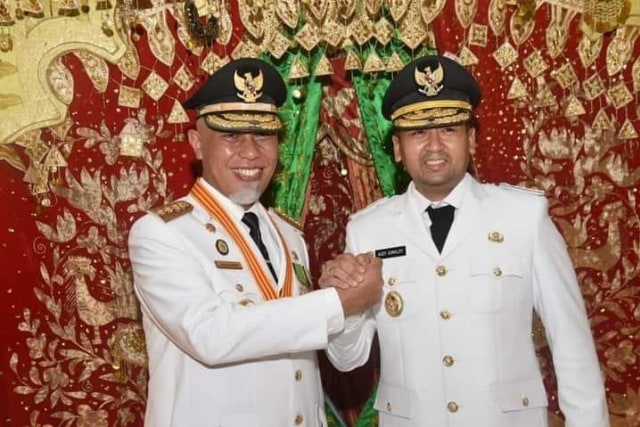Gubernur Sumatera Barat Mahyeldi bersama Wakil Gubernur Sumatera Barat Audy Jonaidy. Foto: ist