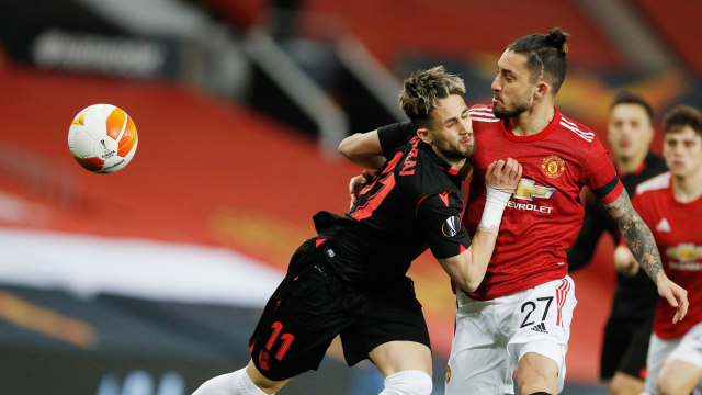 Pertandingan Liga Europa babak 32 Besar antara Manchester United melawan Real Sociedad di Old Trafford, Manchester, Inggris, Kamis (25/2/2021). Foto: Phil Noble/REUTERS