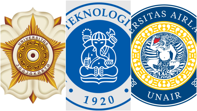 Kampus di Indonesia dengan Logo Unik dok UGM, ITB, Unair