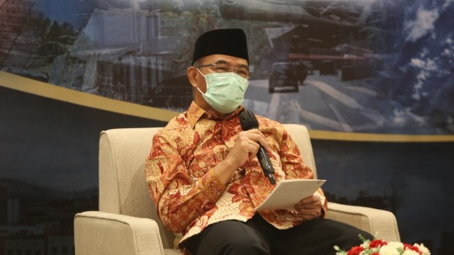 Menko PMK Muhadjir Effendy memberikan sambutan dalam acara Launching Istiqlal Disaster Management Center (IDMC) di Masjid Istiqlal.  Foto: Kemenko PMK