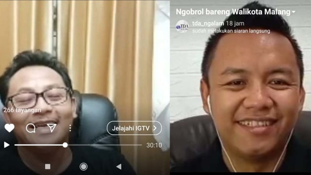 Wali Kota Malang, Sutiaji ngobrol santai bersama anggota TDA Kota Malang. (Foto: Reza Doa)