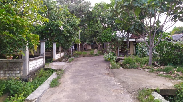 Suasana Dusun Tadahan, Desa Wadung, Kecamatan Jenu, Kabupaten Tuban, yang sepi karena ditinggal pergi oleh warganya. (foto: ayu/beritabojonegoro)