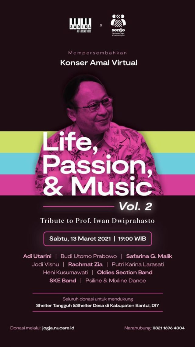 Poster konser Tribute to Prof Iwan Dwiprahasto. 
