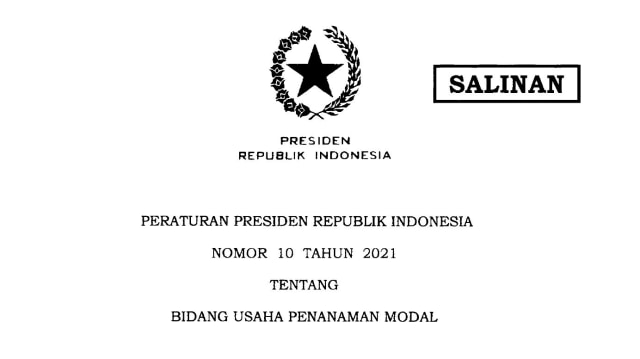 Lampiran III Perpres 10/2021 sempat mengatur mengenai Industri Minuman Beralkohol