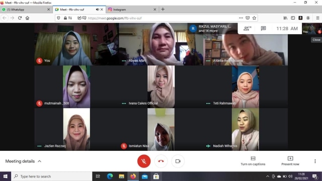 Komunitas Tangan Di Atas (TDA) Bekasi mengadakan kegiatan beauty calss yang dilaksanakan dengan virtual zoom.(dok/TDA Bekasi).