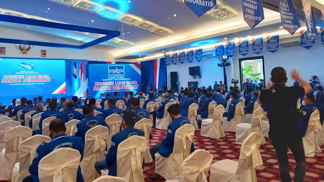 Suasana kongres luar biasa (KLB) Partai Demokrat di Deli Serdang. Foto: Rahmat Utomo/kumparan
