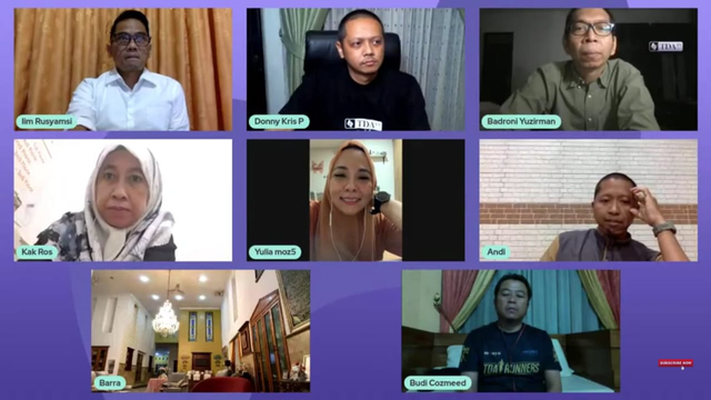 Salah satu acara di TDA TV yang dilaksanakan secara daring.(dok/TDA).