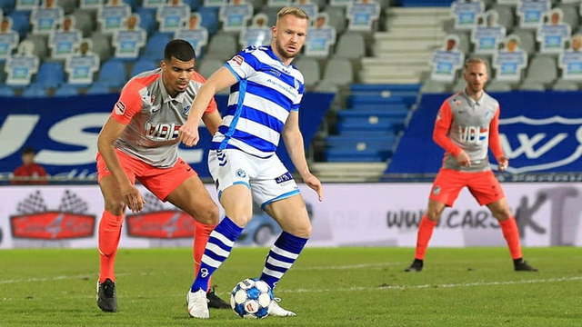 Melvin Platje mencetak gol untuk De Graafschap di pertandingan Divisi 2 Liga Belanda 2020/21. Foto: Instagram @ degraafschap