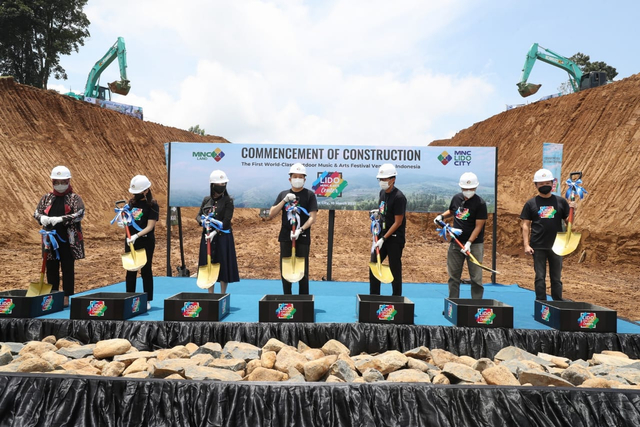 Executive Chairman MNC Group, Hary Tanoesoedibjo dalam peletakan batu pertama pusat seni dan musik di Lido City.  Foto: Dok. MNC