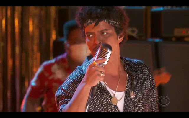Bruno Mars di Grammy Awards 2021. Foto: CBS via REUTERS