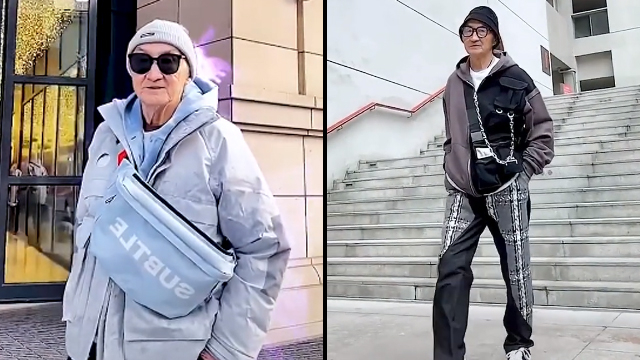 Kakek dengan gaya trendi. (Foto: @kangye1937/TikTok)