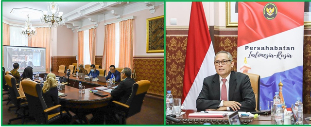 Dubes Jose Tavares membuka Russia – Indonesia Online Business Forum: "Digital Economy and Tourism Investment Opportunities” (Dok KBRI Moskow)