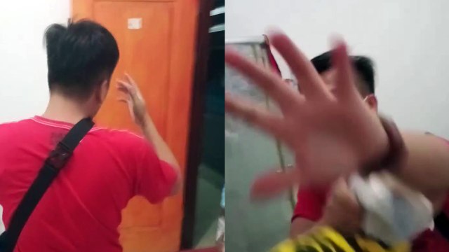 Kolase gambar dari video yang merekam oknum Briptu AD yang kedapatakan tengah berada satu kamar dengan istri orang