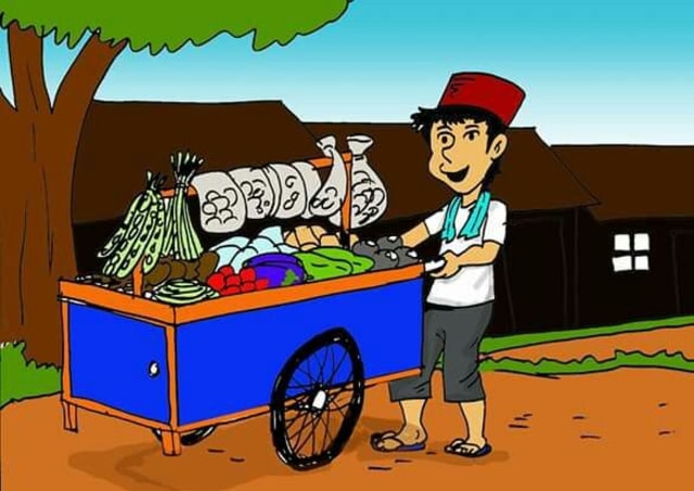 Pedagang Gerobak Sayur Keliling