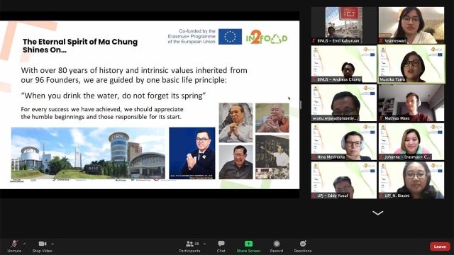 Universitas Ma Chung, Malang, terlibat dalam konsorsium Perguruan Tinggi Dunia, terkait penanganan masalah limbah makanan. (screenshoot/feni Yusnia).