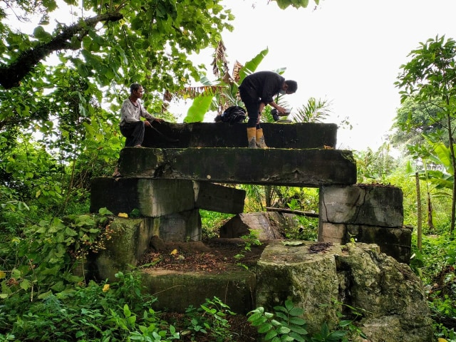 Bungker peninggalan Jepang yang ditemukan di Pulau Kemaro Palembang. (foto: Dok. Balai Arkeologi Sumsel)