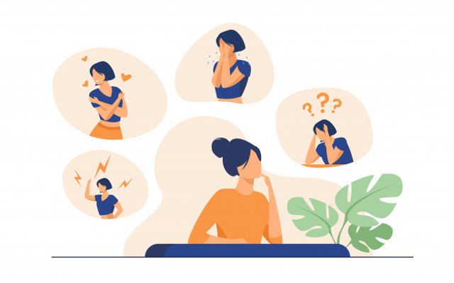 Woman expressing strong various feelings and emotions. Source: pch.vector/freepik.com