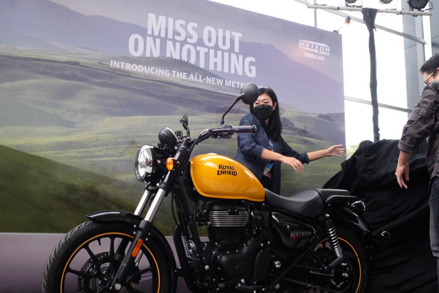 Royal Enfield Meteor 350 meluncur di Indonesia. Harga di bawah Rp 100 jutaan. Foto: Bangkit Jaya Putra/kumparan