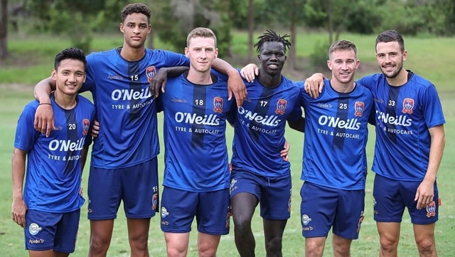 Syahrian Abimanyu bersama Newcastle Jets. Foto: Instagram/@newcastlejetsfc