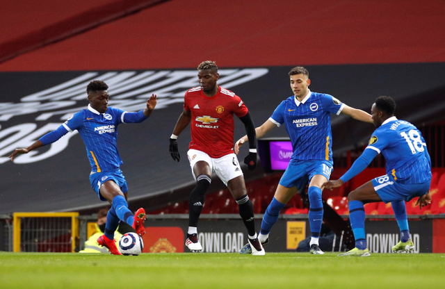 Pertandingan antara Manchester United vs Brighton & Hove Albion di Old Trafford, Manchester, Inggris. Foto: Phil Noble/Reuters